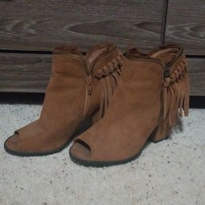 Fringe Open Toe Booties by Dolce Vita